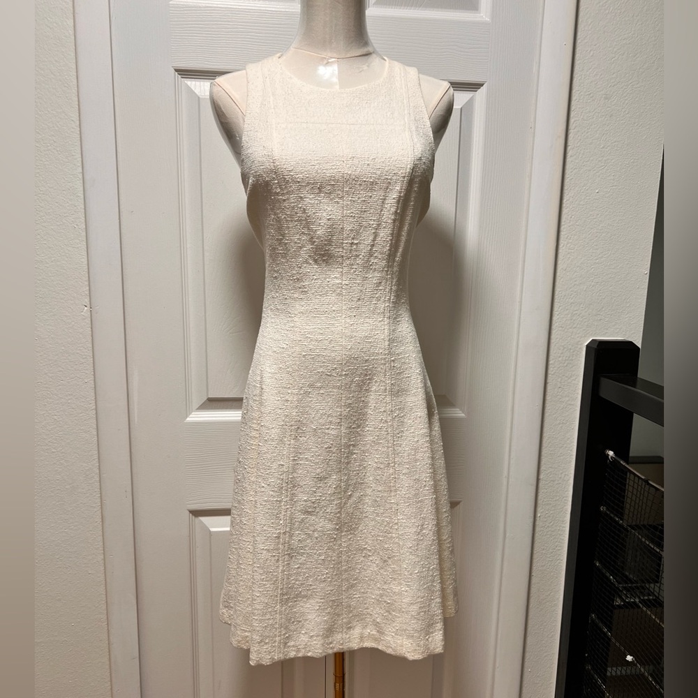 Theory Cream Sleeveless Sheath Mini Dress